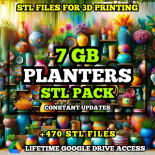 Planters STL Pack of 3D Printing Files +7 GB of STL Files Organized, Categorized, and with Pictures.