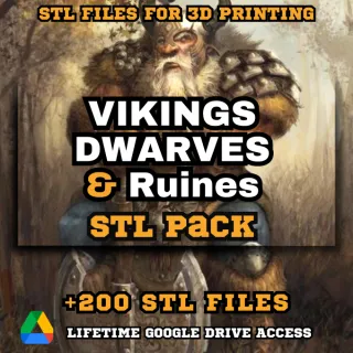 Vikings & Dwarves STL Pack of 3D Printing Files +60 GB of STL Files Organized, Categorized, and with Pictures.