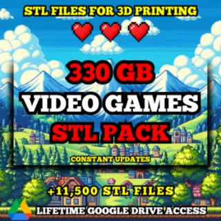 Video Games STL Pack of 3D Printing Files +330 GB of STL Files Organized, Categorized, and with Pictures.