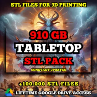 Tabletop STL Pack of 3D Printing Files +910 GB of STL Files Organized, Categorized, and with Pictures.