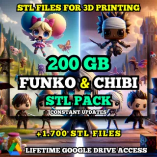 Funko, Chibi & Plakit STL Pack of 3D Printing Files +200 GB of STL Files Organized, Categorized, and with Pictures.