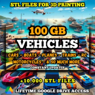 Vehicles STL Pack of 3D Printing Files +100 GB of STL Files Organized, Categorized, and with Pictures.