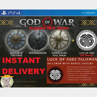 ros smertefuld ægteskab 🔑God of War: Pre-order DLC (3 Shield skins + Luck of Ages XP Boost) |  Digital Key (PS4) | North Ame... - Gameflip