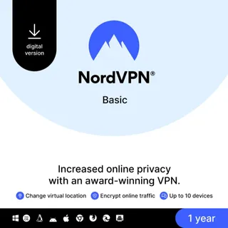 ACTIVATION KEY 1-Year, NordVPN Basic, 10 Devices, Premium VPN Software