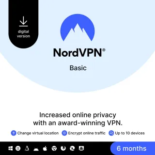 ACTIVATION KEY 6-Months NordVPN Basic, 10 Devices, Premium VPN Software