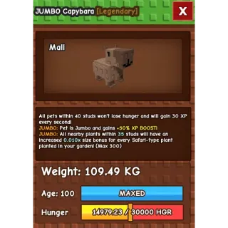 JUMBO CAPYBARA 109Kgs