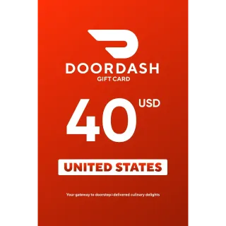 DoorDash $40x5=200$ Gift Card - INSTANT DELIVERY!  (USA ONLY)