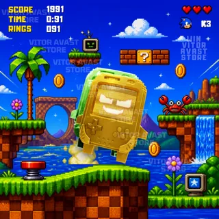 Gold 8-Bit Sprite - Fast Delivey