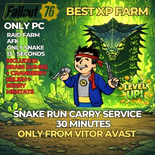 FALLOUT 76 – RAID RUN SERVICE 30 minutes - snake only - ONLY PC