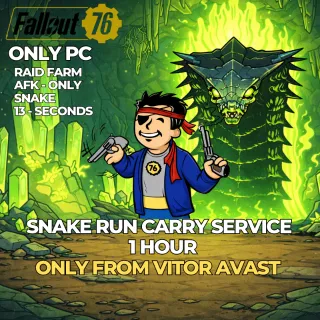 FALLOUT 76 – RAID RUN SERVICE 1 hour - snake only - ONLY PC