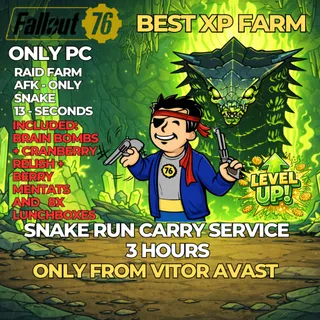 FALLOUT 76 – RAID RUN SERVICE 3 hours - snake only - ONLY PC