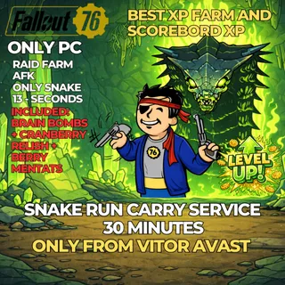 FALLOUT 76 – RAID RUN SERVICE 30 minutes - snake only - ONLY PC