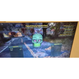 Fasnacht glowing bonehead mask
