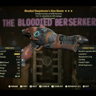 Weapon | b5015 alien blaster lv20