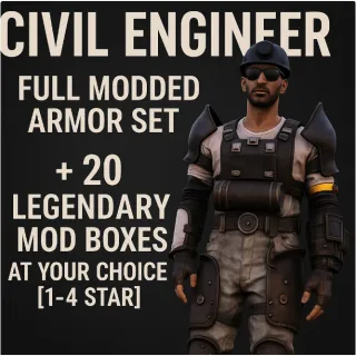 Civil Engineer full modded armor set + 20 legendary mod boxes at your choice [1-4 star]