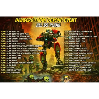 [Invaders From Beyond 2022-2025] x35 All Plans Bundle・Cosmic Capture・Nuka-Cola Rocket・Zenith Alien Blaster・Alien Disintegrato
