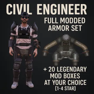 Civil Engineer full modded armor set + 20 legendary mod boxes at your choice [1-4 star]