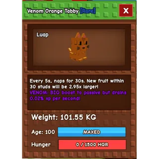 Titanic Colossal Orange Tabby 101KG Venom 5S