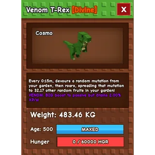 Ultra Rare Colossal T-rex 483KG venom 