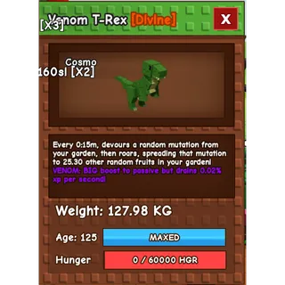 Ultra Rare Colossal T-rex 127KG venom 