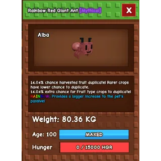 Titanic Rainbow Red Ant 80KG - Collectors edition