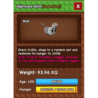 Nightmare Godly Moth 15Sec 93KG