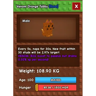 Titanic Orange Tabby 108KG Venom 5S