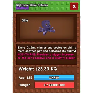 Titanic/Godly/Collosal Mimic 123KG