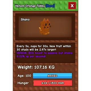 Titanic Colossal Orange Tabby 107KG Venom 5S