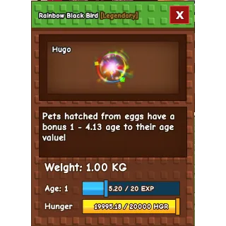 Rainbow Black Bird - low price