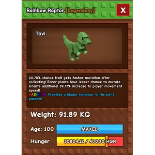 Rainbow Raptor Dino Collection 91KG 