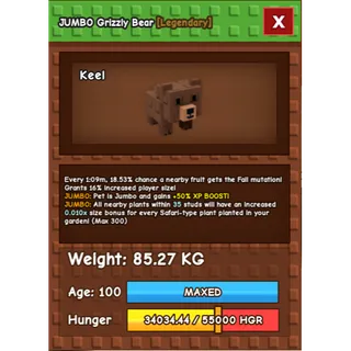 Titanic Jumbo Grizzly Bear 85KG