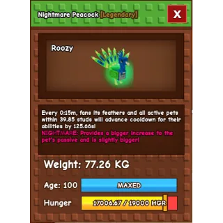 Titanic Peacock 15 sec no toy - Nightmare