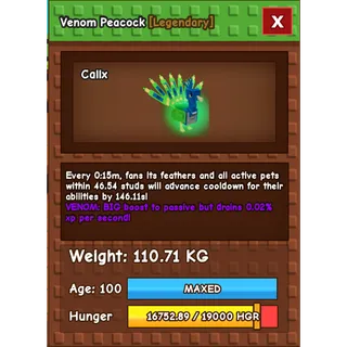 Colossal Peacock 110KG Venom