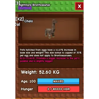 Huge Nightmare Bronto 52KG