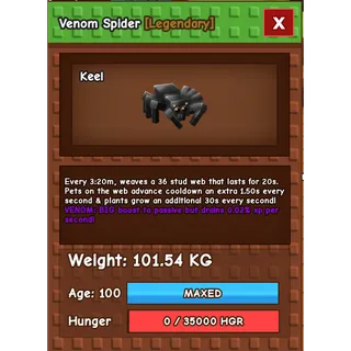 Colossal Venom Spider 101KG