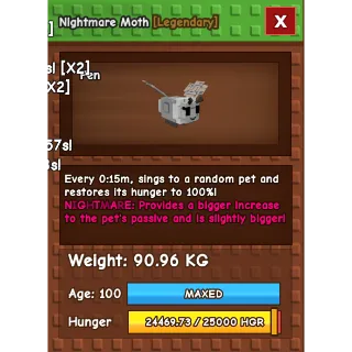 Titanic Moth NM - 15Sec - 90KG