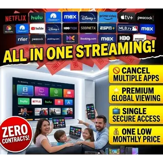1 Year Streaming Service for All Devices - Premium Entertainment Access: All in One