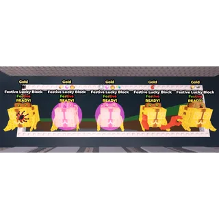 5x Gold Festive Lucky Blocks