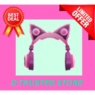 PINK CAT EAR HEADPHONES