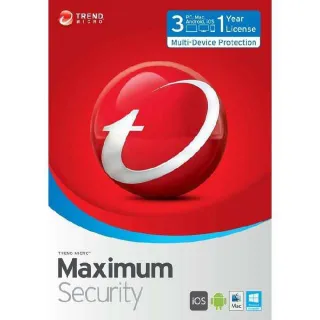 Trend Micro Maximum Security 3 Devices 1 Year | GLOBAL | Fast Replay & Instant Delivery