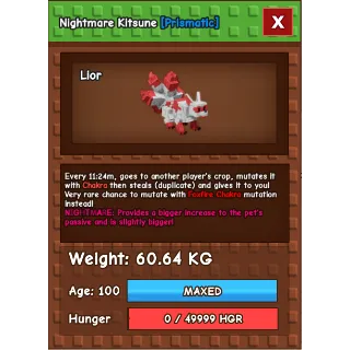 HUGE Nightmare Red Kitsune (60.64KG)