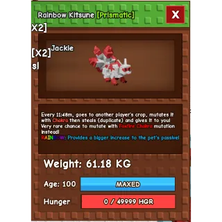 HUGE Rainbow Red Kitsune (61.18KG)