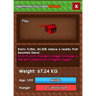 HUGE Nightmare Disco Bee Grow a Garden (67.24KG) (15S NO TOY)