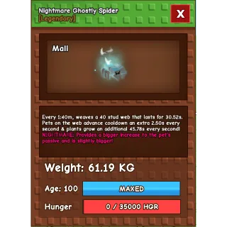 HUGE Ghostly Spider (61.19KG)