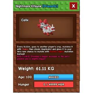 HUGE Nightmare Red Kitsune (61.11KG)