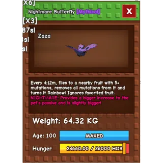 HUGE Nightmare Butterfly Grow a Garden (64.32KG)