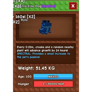 HUGE Echo Frog Grow a Garden (51.45KG) (15 second cooldown)