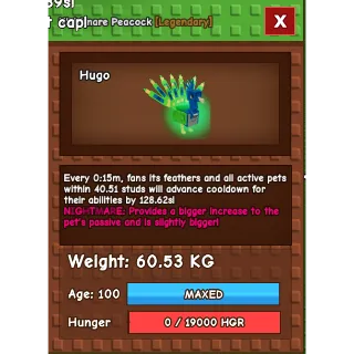 HUGE Nightmare Peacock Grow a Garden (60.53KG) (15S WITH TOY)