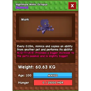 HUGE Nightmare Mimic Octopus (60.23KG) (15s with toy)